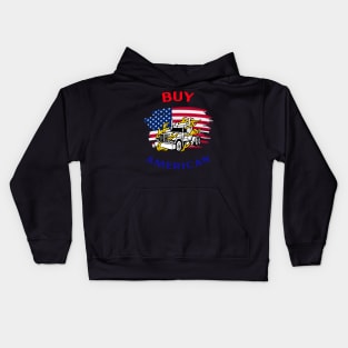 American Trucker Buy American RWB Kids Hoodie